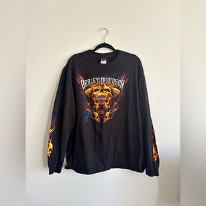 Harley Davidson motorcycle long sleeve t-shirt black XL